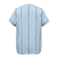 thumbnail image 6 of kaondbfi Women's Stripe Button V Neck Fashion Casual T Shirt Short Sleeve Regular Fit Spring Summer Daily Top Womens Essentials Fashion Clothing, 6 of 6