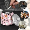 thumbnail image 4 of Yayeee Ashtray with Lid for Cigarette Smokeless Stainless Steel Home Ash Holder, Pink Halloween Ghosts, 4 of 7