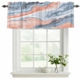 thumbnail image 2 of 2 Pack Valances for Windows, Orange Grey Marble Window Valances for Living Room/Bedroom/Bathroom, Modern Abstract Geometric Gradient Light Filtering Kitchen Curtain Valance 60"W x18" L, 2 of 9