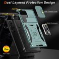 thumbnail image 6 of for Samsung Galaxy S22 Ultra Case with Upgraded Sliding Camera Lens Cover and Strong  Kickstand - -Grade Shockproof Protective Phone Case 6.8" for Men Women Girls - Pine Green, 6 of 13