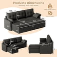 thumbnail image 2 of Reversible Sectional Sofa Couch - 85 in Sleeper Sofa Bed with USB Type C Ports and Cup Holder - L Shaped Couch with Pullout Bed for Living Room - Hidden Storage - Removable Backrest - Black, 2 of 7