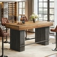 thumbnail image 6 of Tribesigns 63-Inch Bar Table, Rectangular Home Bar Unit with Metal Footrest, Rustic Brown & Dark Gray, 6 of 11