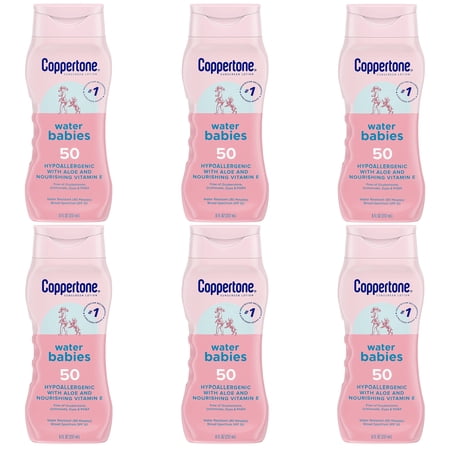 6 Pack Coppertone Water Babies Lotion Water Resistant Spf 50 Sunscreen 8oz each