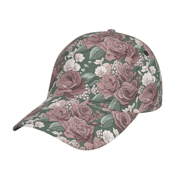 Picia Rose Flowers pattern Trucker Low Profile Hat Men Women Baseball Cap Dad Hat Adjustable Unconstructed Plain Cap