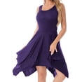 thumbnail image 4 of YiZYiF Womens Asymmetrical Mesh Ballet Dance Maxi Dress with Built-In Leotard Ballerina Lyrical Dance Costume Purple-A L, 4 of 7