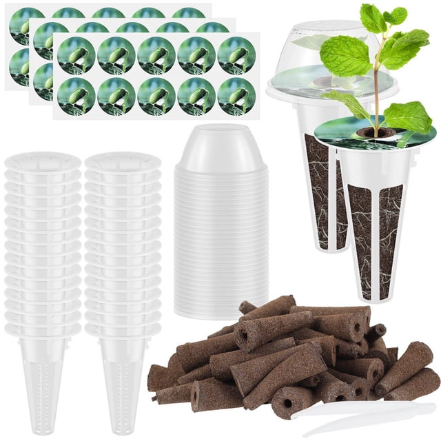121Pcs Seed Pod Kit Transparent Reusable Hydroponic Growing System for Vegetables Fruits Tomatoes Flowers