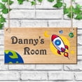 thumbnail image 6 of Personalized Kid's Name Room Sign Space Rocket Taking Flight, Customized Wood Hanging Plaque Door Sign Bedroom Sign, UV Printed Any Name Text for Son Daughter Kids, 6 of 7