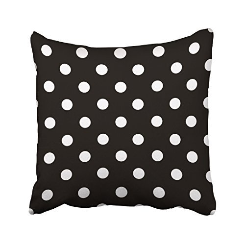 WinHome Decorative Polka Dot Black and White Custom Zippered Bed Pillow