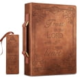 thumbnail image 1 of Funda para biblia FINPAC, grande, clásica, de piel vegana, color bronce, 1 of 6