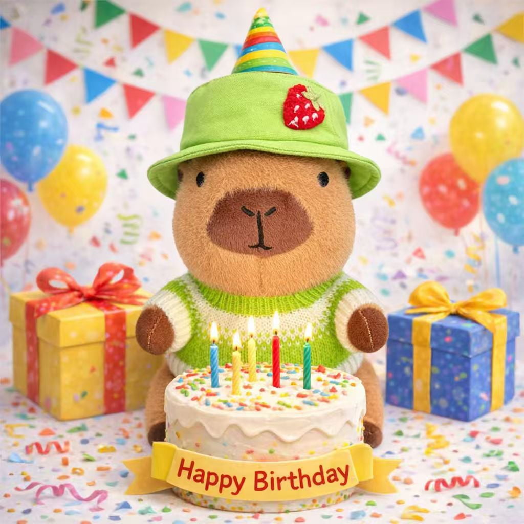 11PCS Plush Dress-Up Clothes & Accessories Set for 10.2 Inch Capybara Stuffed Animal, 4 Hats + 3 Mini Bags + 3 Knit Sweaters + 1 Dress, Mix & Match Outfit Kit