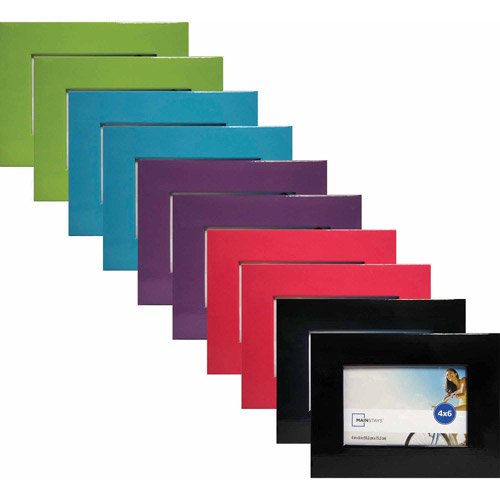 Mainstays Assorted 4" x 6" Paper Frames, Set of 10 Asst Colors