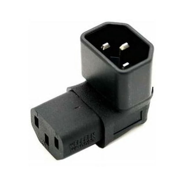 PinesC 14 Male to Up Direction 90 Degree Right Angle IEC Female C13 Power Extension Adapter