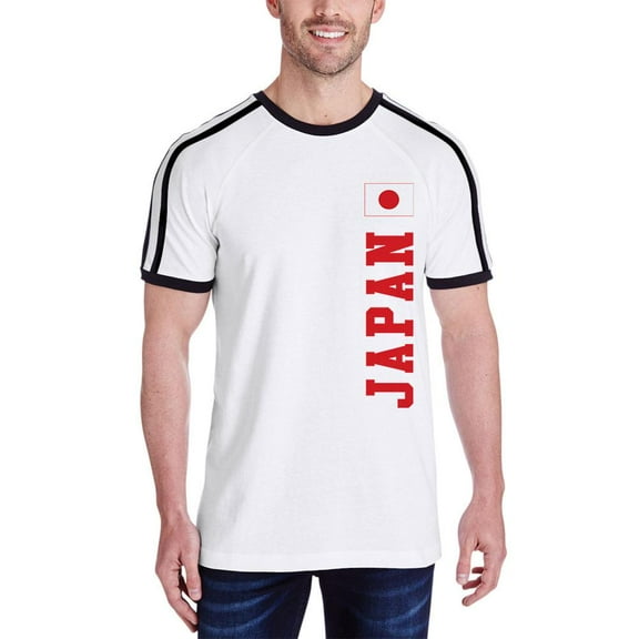 World Cup Japan Mens Soccer Jersey T-Shirt White-Black LG