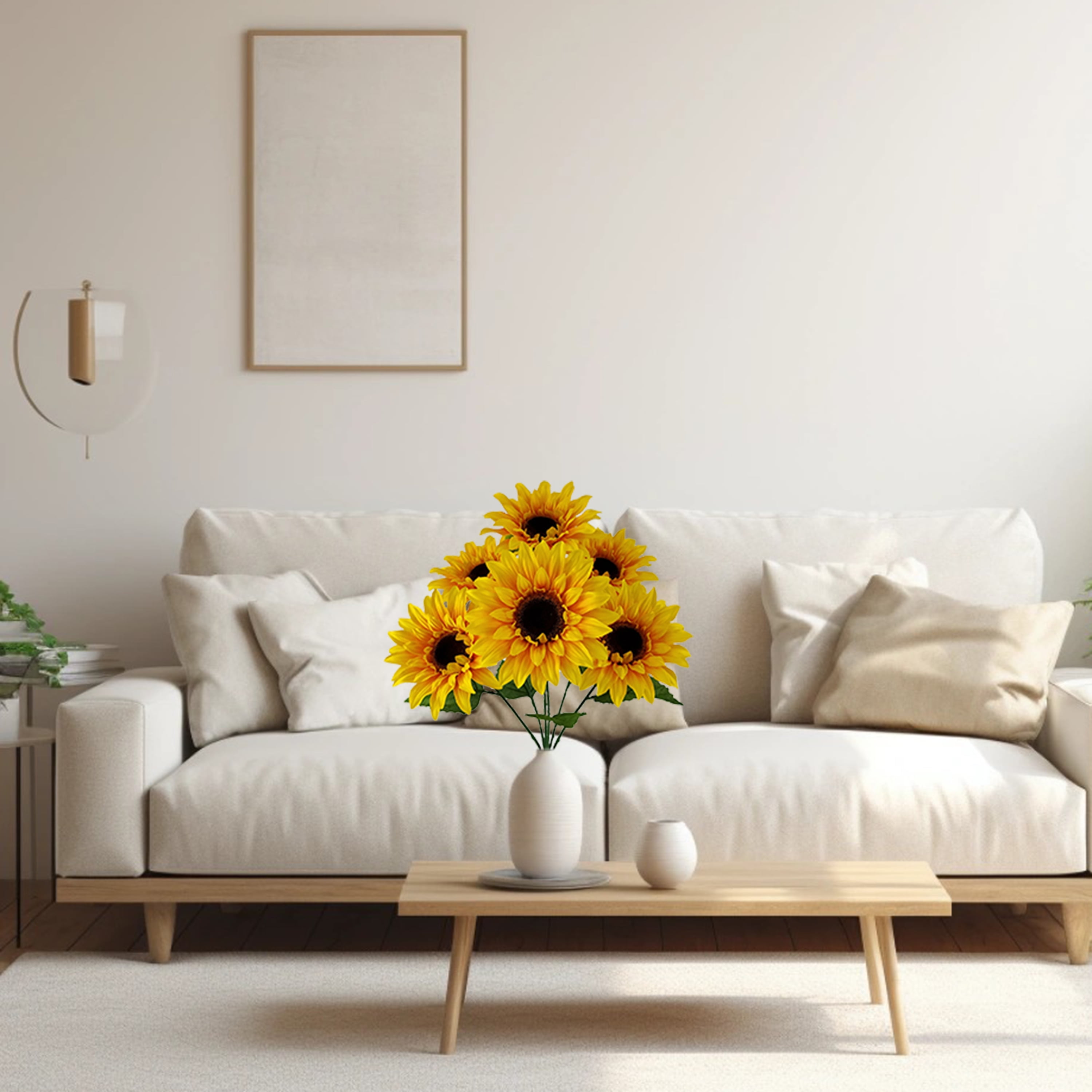 Mainstays 18 inches Indoor Artificial Sunflower Bush, Yellow Color.