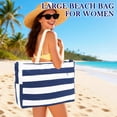 thumbnail image 4 of Large Beach Bag for Women, Waterproof Travel Tote Bag with Lunch/Wet Pocket for Weekender, Sandproof, Zipper Closure, 4 of 8