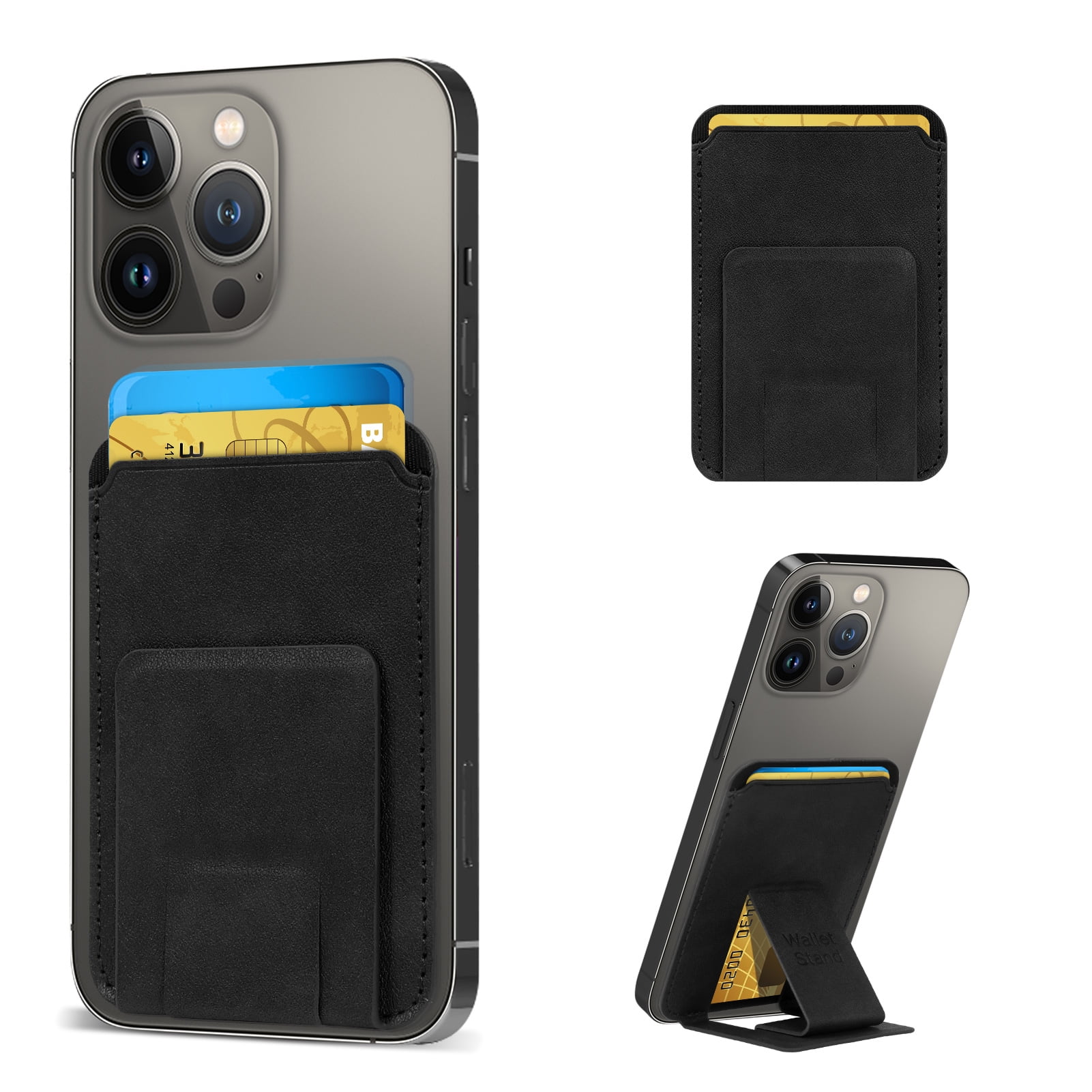 Skycase Card Holder for Phone Case, Stick on Phone Wallet, PU Leather