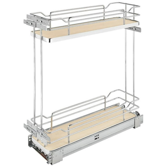 Rev-A-Shelf 5322-Bcsc-6 Contemporary 7-1/4"W X 24"H Soft Close Two Tier Sold Shelf Pull