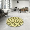 thumbnail image 3 of Ahgly Company Indoor Square Patterned Sun Yellow Area Rugs, 5' Square, 3 of 6