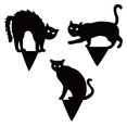 thumbnail image 5 of Paquete de 3 carteles de gato negro para patio con estacas, decoraciones de silueta aterradora para decoración de jardín al aire libre Fokelyi ZJWJ891, 5 of 5