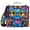 Cartoon Graffiti Cat, variant on 3 Ring Zipper Binder with Shoulder Strap Waterproof Trapper Keeper 2 Inch D-Ring 500 Sheets Capacity Mysterious Butterflies and Moon