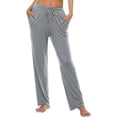 thumbnail image 4 of MoFiz Women's Solid Bamboo Rayon Pajama Pants with Pockets Loungewear 3Packs for Women, 4 of 8