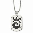 thumbnail image 1 of Stainless Steel Brushed Black IP-plated Swirl Dog Tag 24in Necklace; 24 inch; for Adults and Teens; for Women and Men, 1 of 1