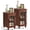 Red oak, variant on Buildhom 2pc Farmhouse Nightstand with Charging Station, Narrow Side Table with Glass Barn Door & Adjustable Shelf for Small Spaces, Grey