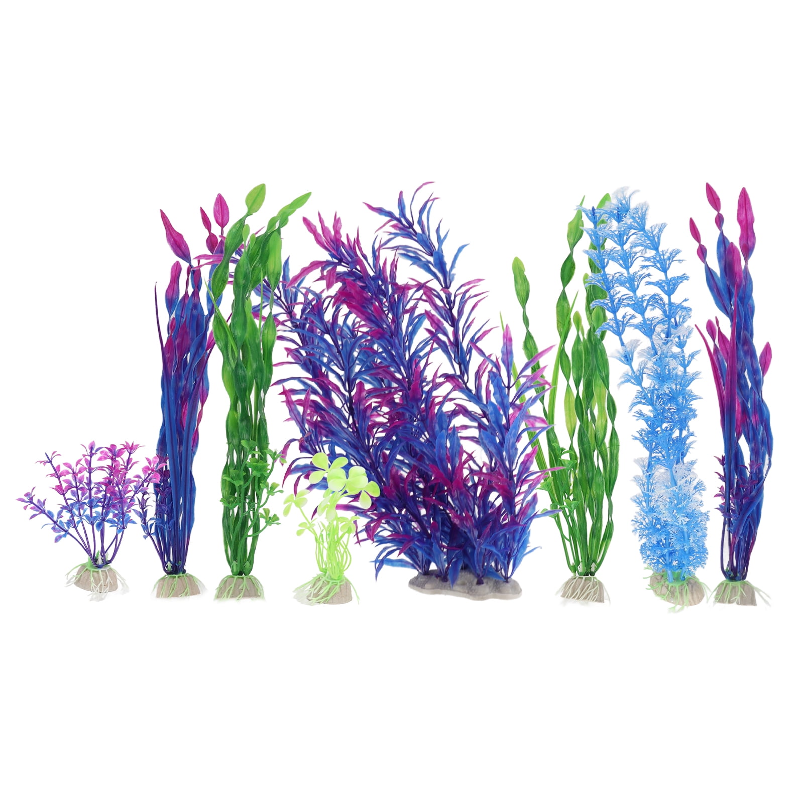 8pc Artificial Seaweed Plants For Aquarium, Safe, Colorful,  Easy To Install, Vivid Decor
