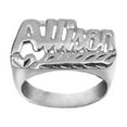 thumbnail image 3 of .925 Sterling Silver Personalized Name Ring - Heart and Leaf Design Below Name - Size 7 - Made in USA, 3 of 4