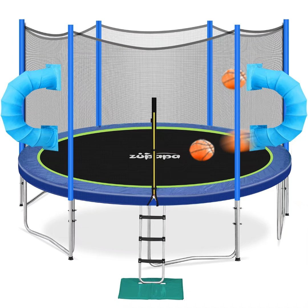 Zupapa 2023 Patented Basketball Tunnel Game Trampolines 15 14 12FT for