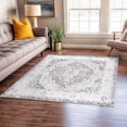 thumbnail image 6 of World Rug Gallery Vintage Oriental Distressed Medallion Area Rug - Gray 6'6"x6'6", 6 of 8