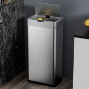 TLSUNNY 60 L Automatic Kitchen Trash Can, Motion Sensor Stainless Steel Garbage Bin with Quiet Close Lid