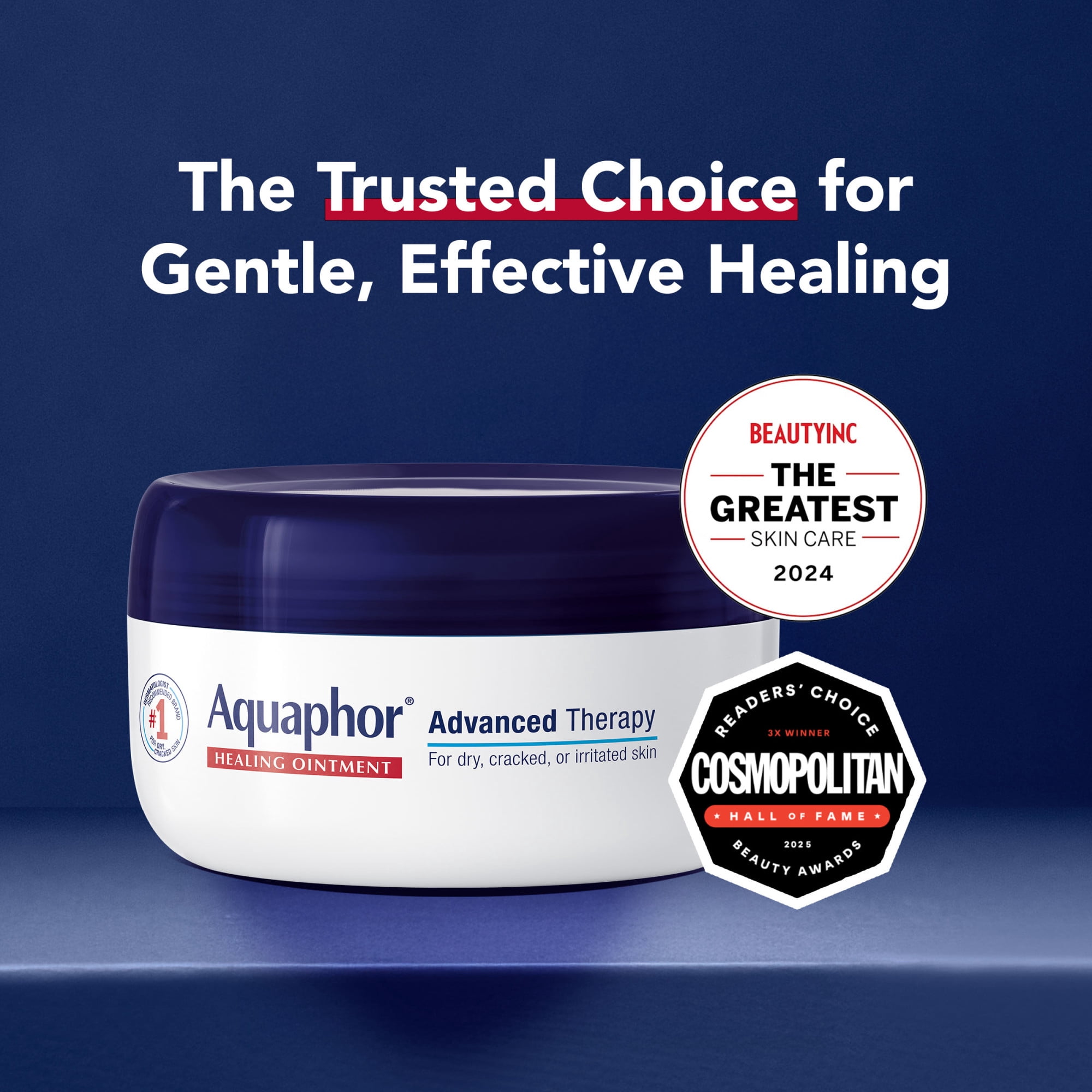 Aquaphor Healing Ointment Advanced Therapy, Skin Protectant for Dry, Compromised Skin, 2.8 oz Jar