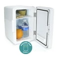 Personal Chiller LED Lighted Mini Fridge with Mirror Door Refrigerator