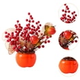 thumbnail image 6 of Baoblaze Chinese New Year Decoration Artificial Flower Bouquet Fake Flower Blessing Bucket Chinese Spring Festival Gift for Home Party Persimmon, 6 of 8
