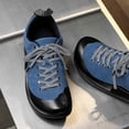 thumbnail image 6 of Men's Blue and Black Outdoor Casual Sneakers, Breathable Comfort Walking Shoes, 6 of 10