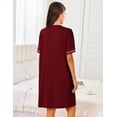 thumbnail image 5 of Ekouaer Women Zipper Robes Short Sleeves Housecoat Lightweight Bathrobes Zip Up Robe Casual Nightgown with Pockets, 5 of 6