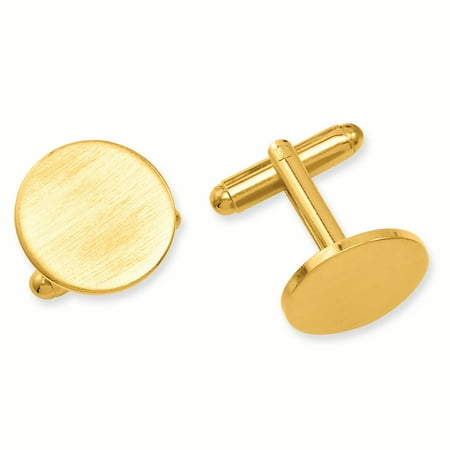 Gold-plated Kelly Waters Round Satin Cuff Links