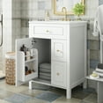thumbnail image 3 of Euroco 24-Inch Bathroom Vanity with Ceramic Sink, 1 Soft Close Door, 2 Soft Close Drawers, and Double Storage Racks on the Door, 3 of 9