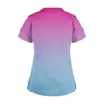 thumbnail image 4 of QATAINLAV Womens Scrubs Gradient Print Short Sleeve Nursing Scrub Tops Criss Cross V Neck T-Shirts Stretch Nurse Uniform Pocket Tee Nurse Gifts Hot Pink S, 4 of 6