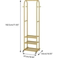 thumbnail image 3 of Heavy Duty Clothing Rack with Wheels,Modern Garment Rack with 3 Metal Shelves, 71.8Inches Display Rack for Hanging Clothes, Hanging Rod for Small Space,Gold, 3 of 14