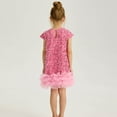 thumbnail image 3 of Kidagic Toddler Girls Sequin Dress Sparkly Gown Party Dresses Little Kids A-Line Velvet Dress, 3 of 8