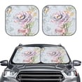 thumbnail image 2 of Xecao Vintage Rose for Foldable Car Sun Shades (2-Pack) offer sun protection with an easy-fold design for convenient windshield shading., 2 of 7