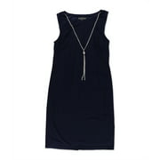 Jessica Howard Womens Solid Sheath Dress, Blue, 8