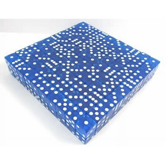 Blue Transparent Dice with White Pips D6 16mm (5/8in) Bulk Pack of 200 Koplow Games