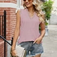 thumbnail image 2 of Timegard Womens Tank Tops Eyelet Lace V Neck Sleeveless Summer Beach Casual Loose Tops Solid Color, 2 of 5