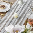 thumbnail image 6 of Sm:)e 6PCS Pearl Gauze Table Runner 120 Inch 10FT, Table Decor for Wedding Anniversary Birthday Outdoor Home Party Table, 6 of 7