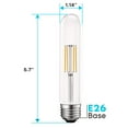 thumbnail image 7 of Luxrite Vintage T9 LED Tube Light Bulbs 60W Equivalent, 3000K Soft White, 550LM, Dimmable, 5W, UL, E26 Base 6 Pack, 7 of 7