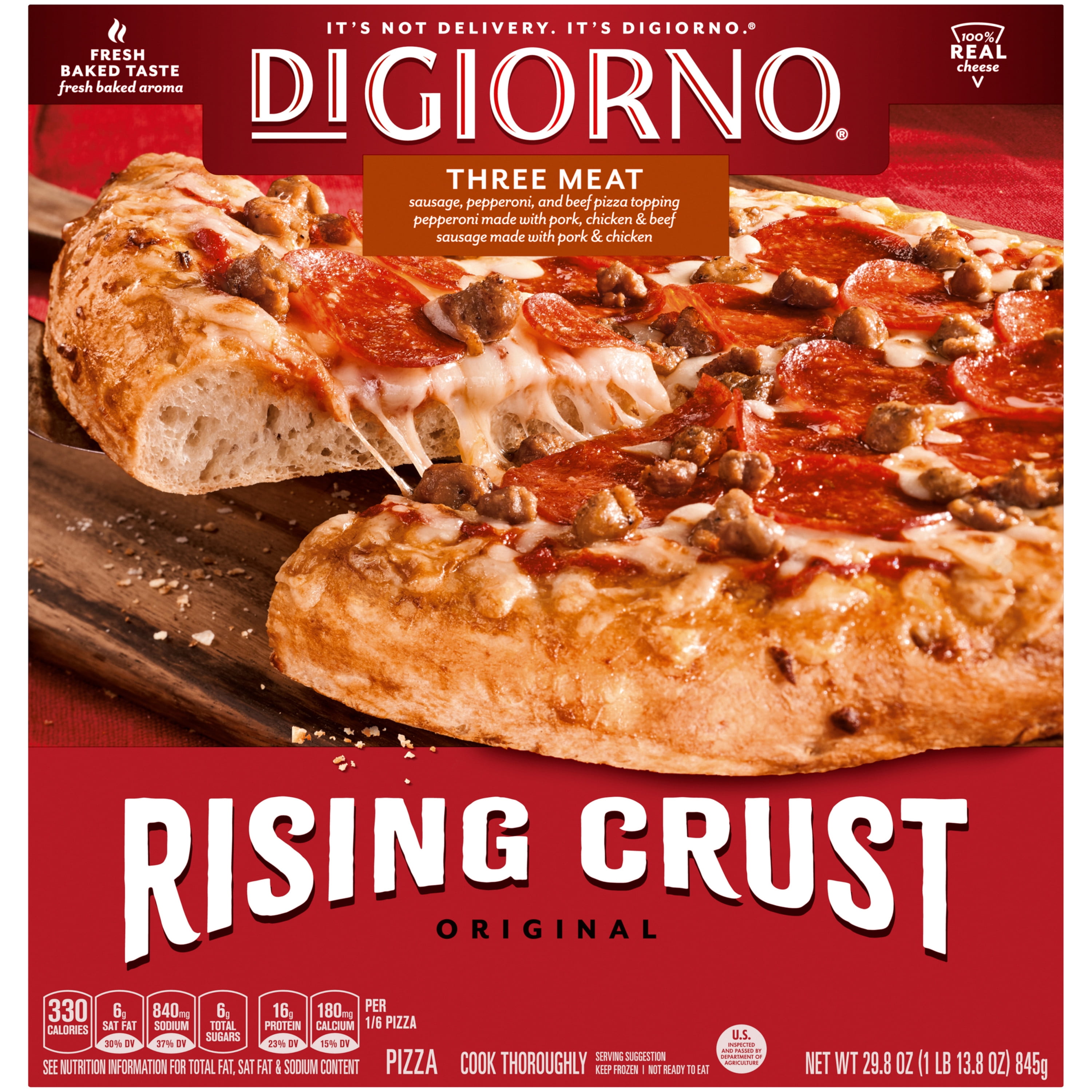 DIGIORNO Three Meat, Rising Crust Pizza, 29.8 Oz (Frozen)