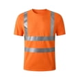 thumbnail image 3 of Mens high vis shirts Quick Dry Hi Vis Reflective Safety Short Sleeve T Shirts Construction Work Shirts with Reflective Strips Orange 4XL, 3 of 6
